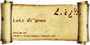 Lotz Ágnes névjegykártya